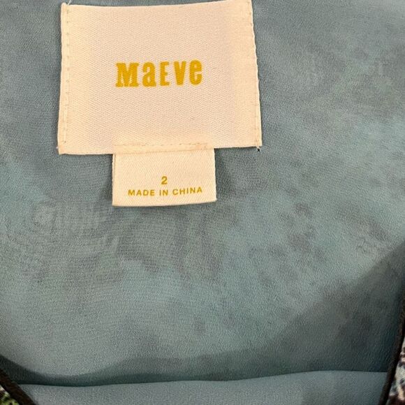 Maeve Anthropologie Serpentes Blue 100% Silk Tunic Dress with Zippered pockets - Picture 6 of 12